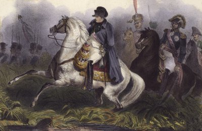 Napoleon at the Battle of Austerlitz, 2 December 1805 (mezzotint) by European School